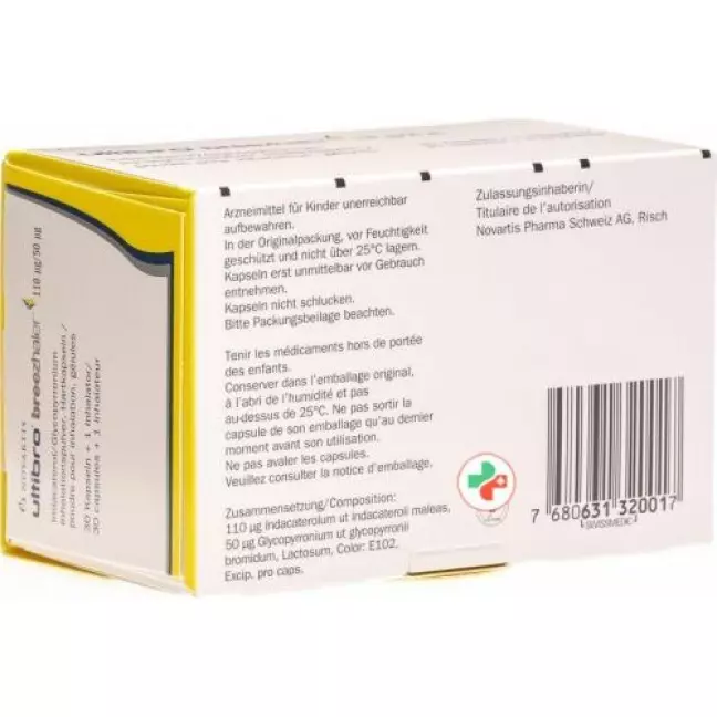Ultibro Breezhaler Inh капсули 110 мкг/50 мкг 30 шт. Ultibro Breezhaler Inh капсули 110 мкг/50 мкг 30 шт.