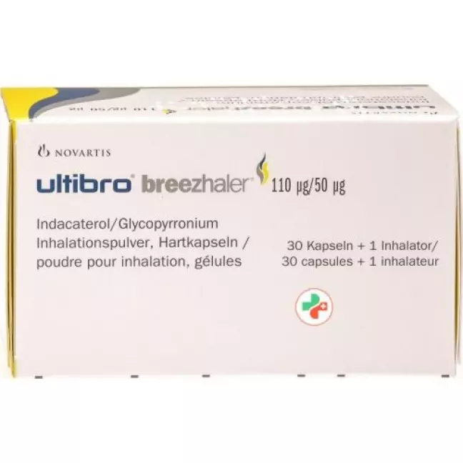 Ultibro Breezhaler Inh капсули 110 мкг/50 мкг 30 шт. Ultibro Breezhaler Inh капсули 110 мкг/50 мкг 30 шт.