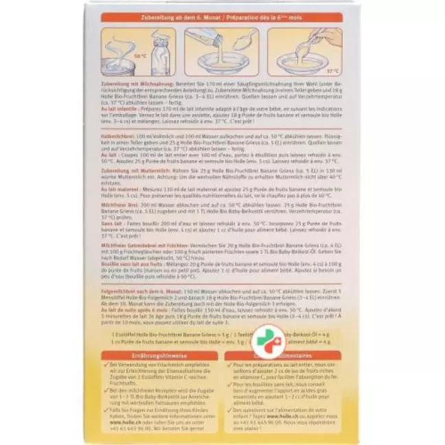 Holle Frucht Brei Banane Griess Bio 250 g