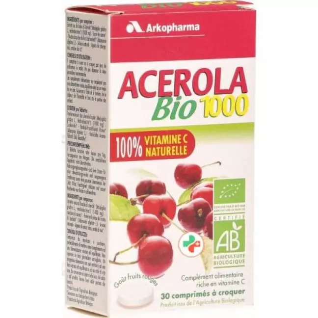 Acerola Bio 1000 жевательные таблетки 30 штук Acerola Bio 1000 жевательные таблетки 30 штук