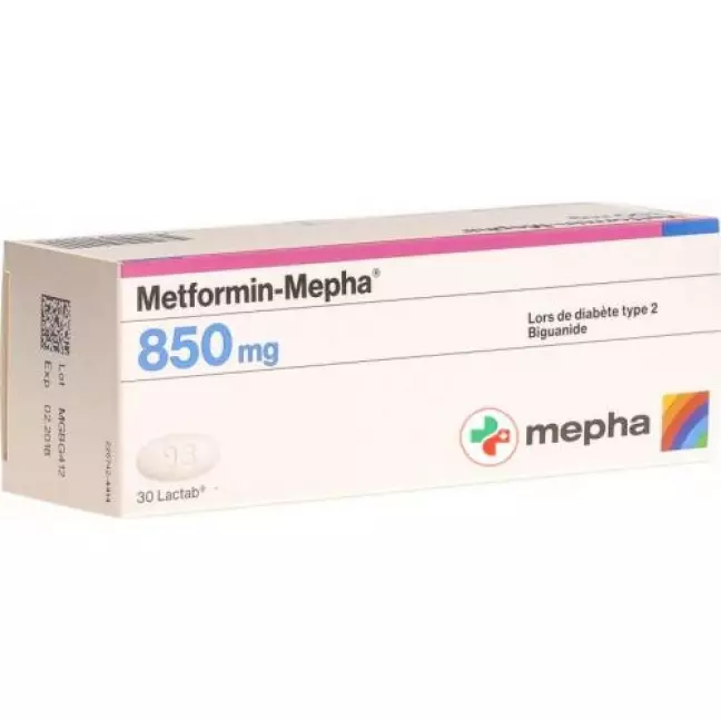 Метформін-Мефа Лактаб 850 мг 30 шт Метформін-Мефа Лактаб 850 мг 30 шт