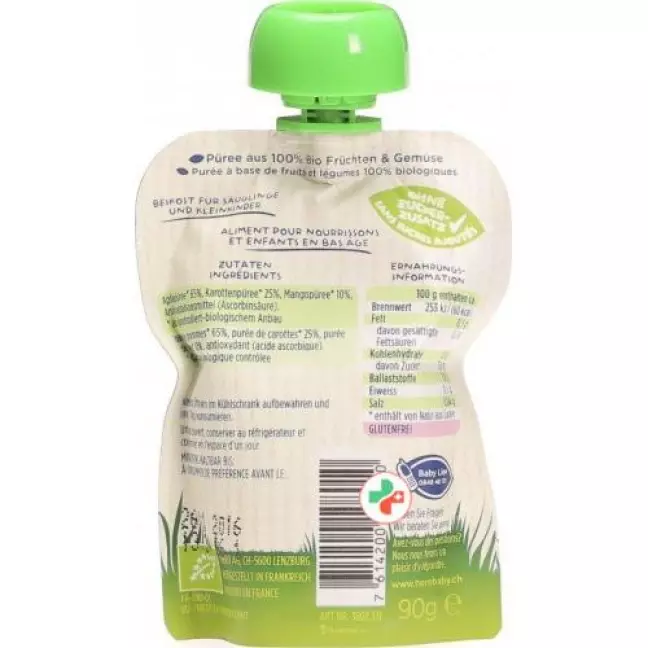 Hero Baby Bio Apfel Mango Karotte 90 g Hero Baby Bio Apfel Mango Karotte 90 g