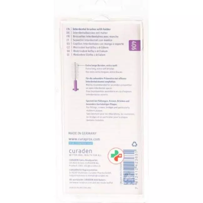 Curaprox CPS 406 perio plus 5 міжзубних щіток + тримач