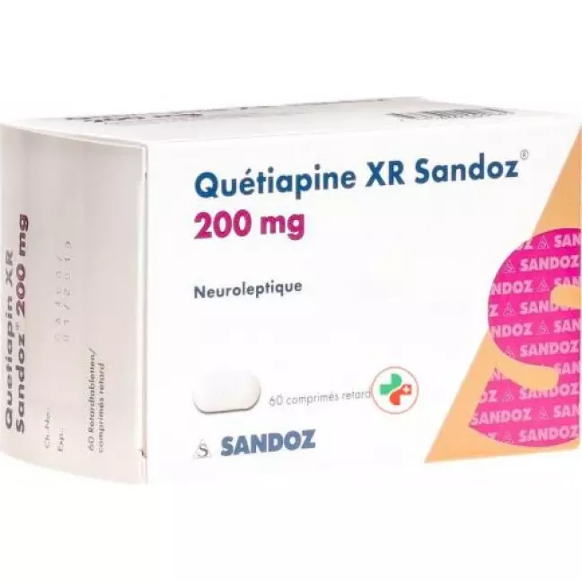Кветіапін XR Sandoz Ret таблетки 200 мг 60 шт Кветіапін XR Sandoz Ret таблетки 200 мг 60 шт
