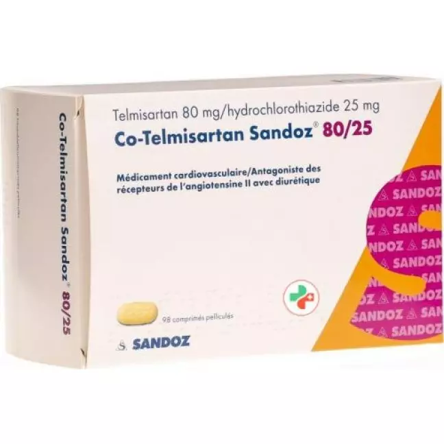 Ко-Телмисартан Сандоз 80/25 98 таблеток покрытых оболочкой