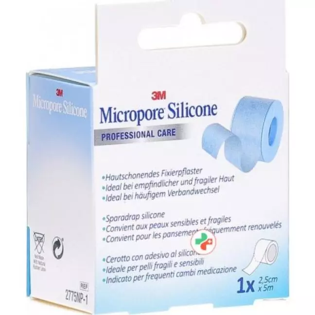Силіконовий лейкопластир 3M Micropore 2,5 см x 5 м