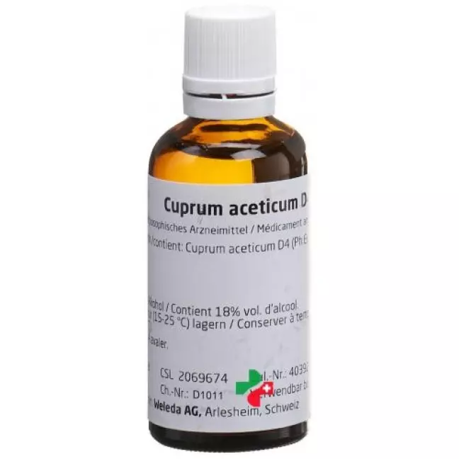 WELEDA Cuprum aceticum Dil D 4 50 мл WELEDA Cuprum aceticum Dil D 4 50 мл