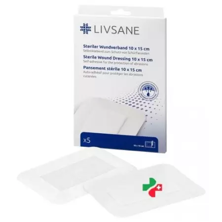 Livsane Пов&#39;язка ранова стерильна 10х15см 5 шт