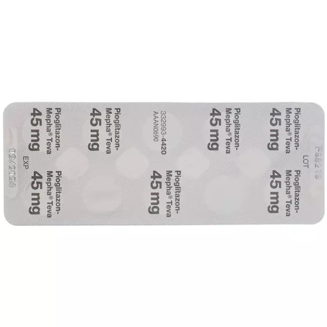 Pioglitazone-Mepha Teva Tabl 45 мг 28 шт