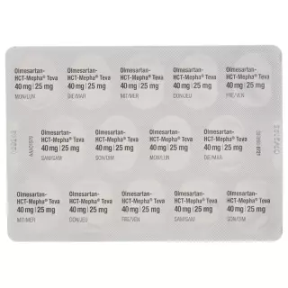 Olmesartan-HCT-Mepha Teva Filmtabl 40мг/25мг 28 шт.