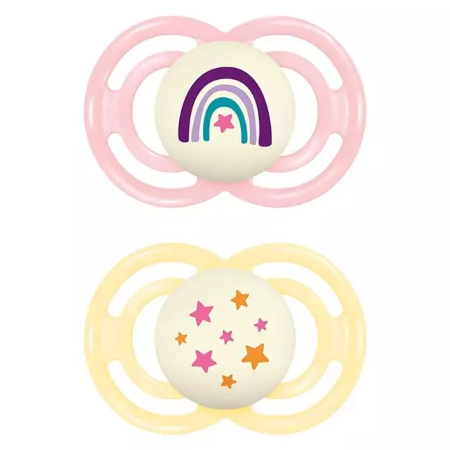 MAM Perfect Night Nuggi 6-16m pink/yellow