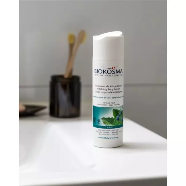 Biokosma Vitalizing Body Lotion BIO Juniper &amp; BIO Tulsi Bottle 200 мл