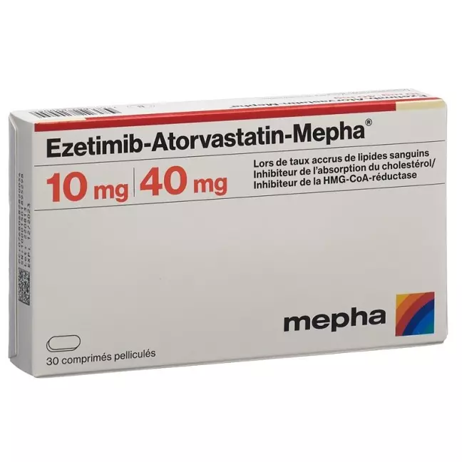 ЕЗЕТІМІБ Аторваст Мефа плівка табл. 10 мг/40 мг ЕЗЕТІМІБ Аторваст Мефа плівка табл. 10 мг/40 мг