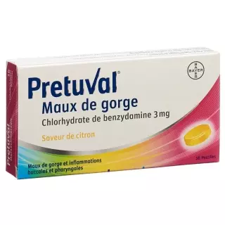 PRETUVAL Пастилки від болю в горлі Лимон