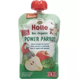 Holle Power Parrot - Pouchy Pear Apple &amp; Spinach 100 г