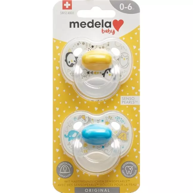 Medela Baby Nuggi Original 0-6 Желтый Синий 2 шт.