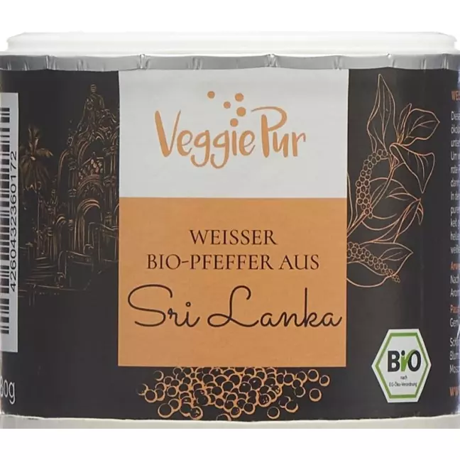 Органічний білий перець VeggiePur зі Шрі-Ланки Ds 80 г