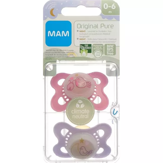 MAM Night Nuggi Pure rubber 0-6м