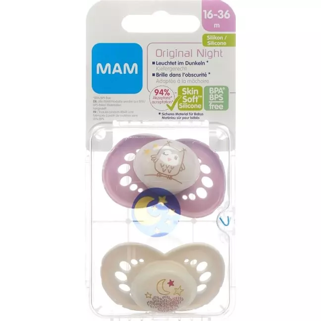 MAM Night Nuggi Silikon 16-36m Girl MAM Night Nuggi Silikon 16-36m Girl