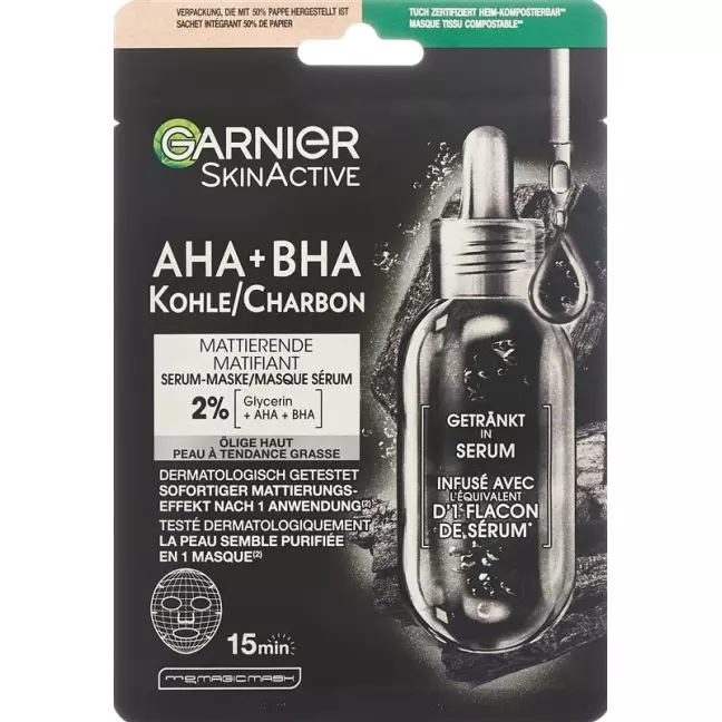 GARNIER Hydra Bomb Tuchmaske schwarze Alge GARNIER Hydra Bomb Tuchmaske schwarze Alge