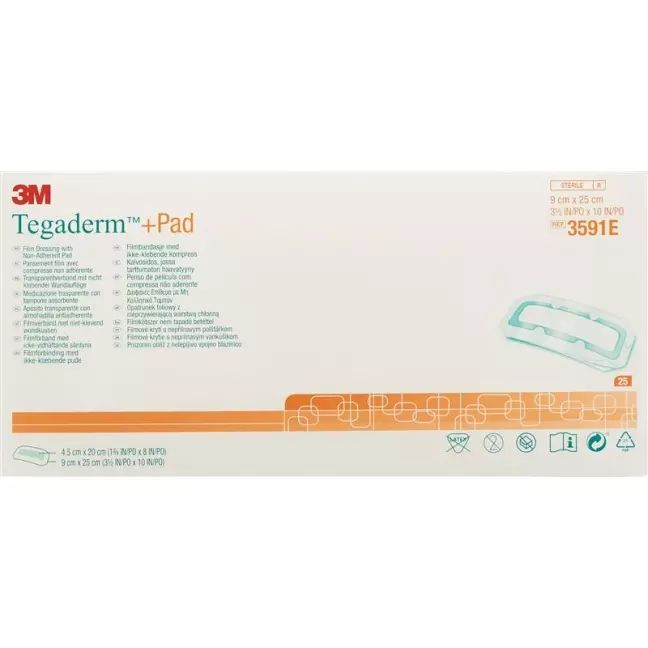 3M TEGADERM+PAD 9x25cm Wundki 4.5x20cm (n)