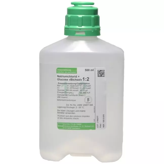 NaCl Gluc 1:2 Bichsel 500 мл без столових приладів PP пляшка