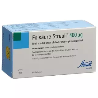 Фолієва кислота Streuli таблетки 400 мкг 100 шт
