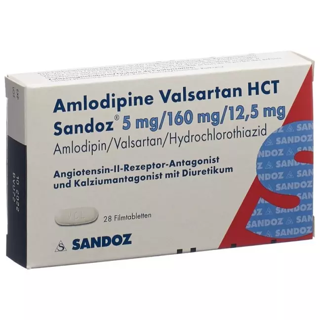 Амлодипін Валсартан HCT Sandoz Filmtabl 5мг/160мг/12,5мг 98 шт.
