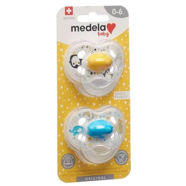 Medela Baby Nuggi Original 0-6 Желтый Синий 2 шт.