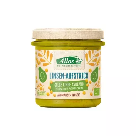 ALLOS Linsen Aufstrich gelbe Linse Avocado