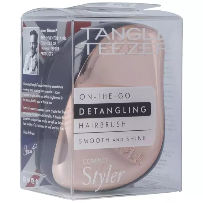 TANGLE TEEZER Компактна гребінець для волосся ro go black