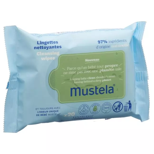 Mustela очищаючі серветки для нормальної шкіри пакет 60 шт