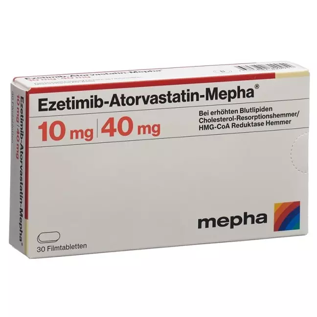 ЕЗЕТІМІБ Аторваст Мефа плівка табл. 10 мг/40 мг ЕЗЕТІМІБ Аторваст Мефа плівка табл. 10 мг/40 мг