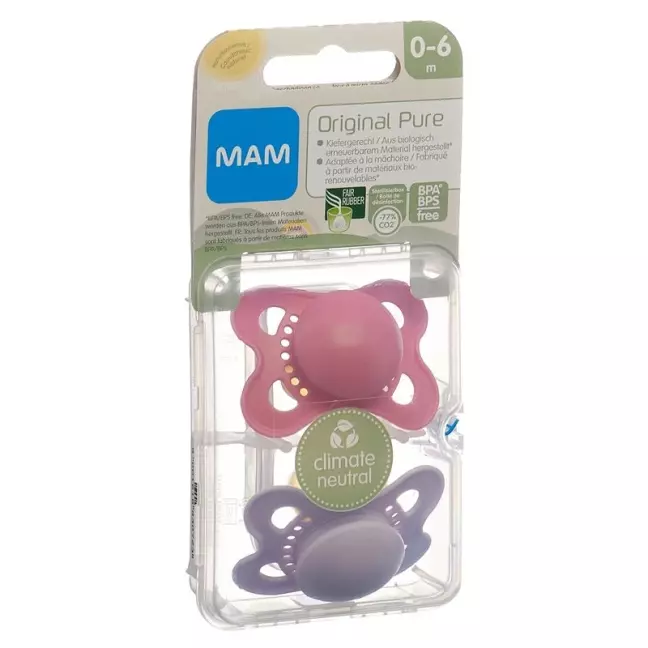 MAM Original Nuggi Pure Rubber 0-6 місяців 2 шт
