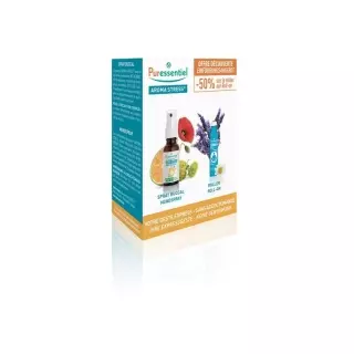 PURESSENTIEL Stress Box Roll-on + спрей для рота