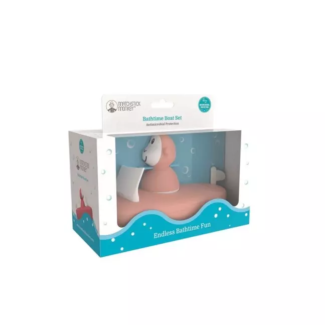 MATCHSTICK MONKEY Bathtime Boat Set dusty pink