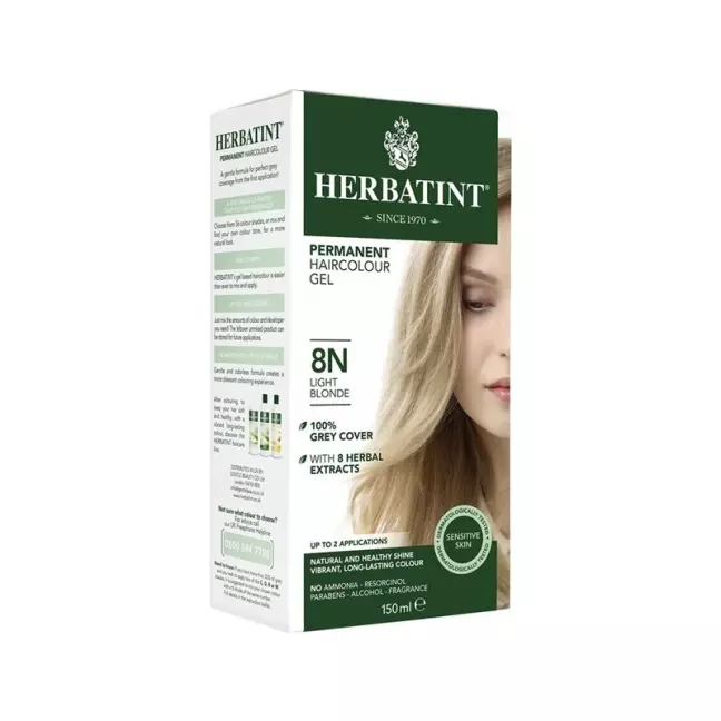 Гель-фарба для волосся HERBATINT 8N світлий блондин