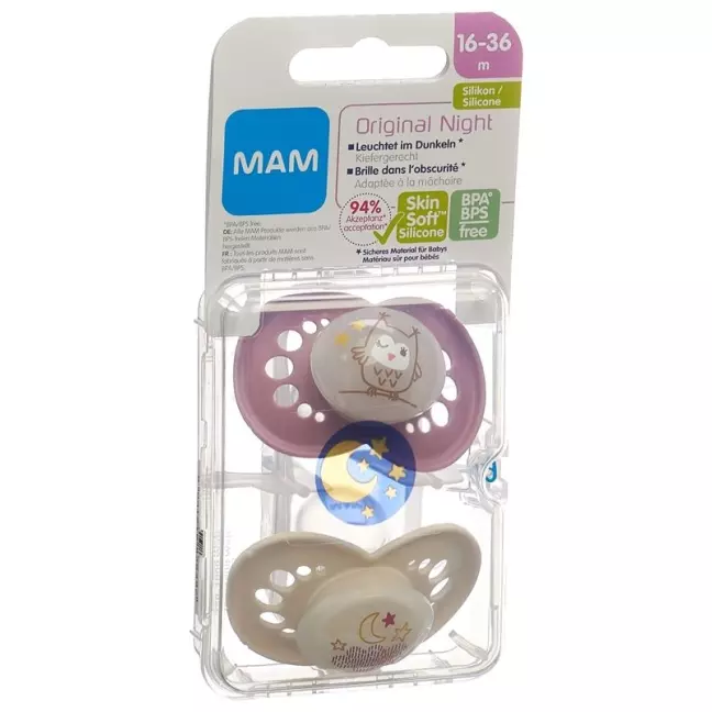 MAM Night Nuggi Silikon 16-36m Girl MAM Night Nuggi Silikon 16-36m Girl