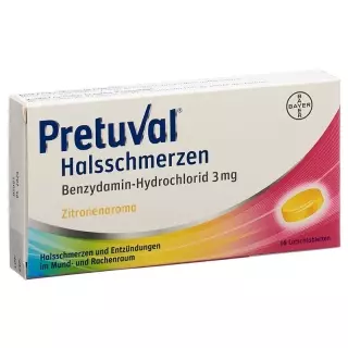 PRETUVAL Пастилки від болю в горлі Лимон