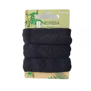 Екологічна гумка для волосся HERBA Ø7см чорна