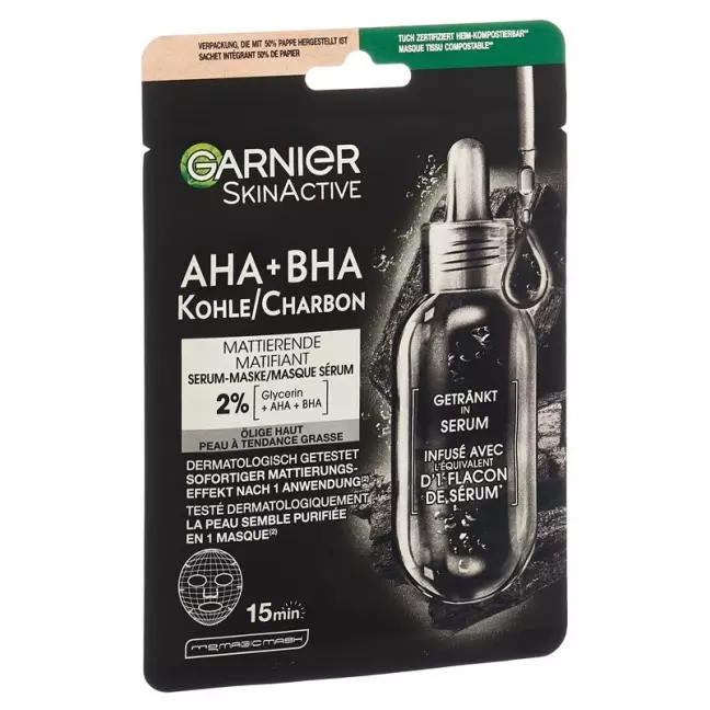 GARNIER Hydra Bomb Tuchmaske schwarze Alge GARNIER Hydra Bomb Tuchmaske schwarze Alge