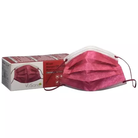 VASANO OP Maske extra IIR D/F/I/E weinrot VASANO OP Maske extra IIR D/F/I/E weinrot