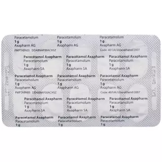 Парацетамол Аксафарм таблетки, вкриті оболонкою, 1 г 20 шт