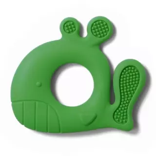 Зелене силіконове кільце для прорізування зубів Babyono Whale Pablo