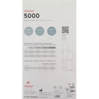 VENOSAN 5001 A-GH KKL1 S довгий відкритий чорний 1 пара
