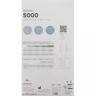 VENOSAN 5001 A-GH KKL1 S довгий чорний 1 пара