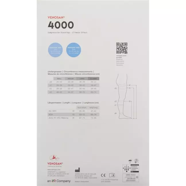 Venosan 4001 A-TU Materna KKL1 L довгий закритий чорний 1 пара