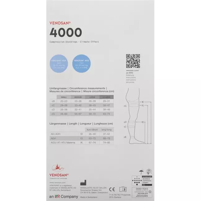 Venosan 4001 A-DH KKL1 XL длинные закрытые сафьян 1 пара