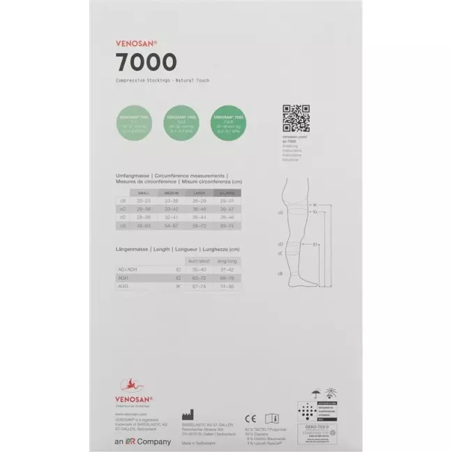 VENOSAN 7002 A-GH KKL2 XL короткий правий HR чорний 1 пара