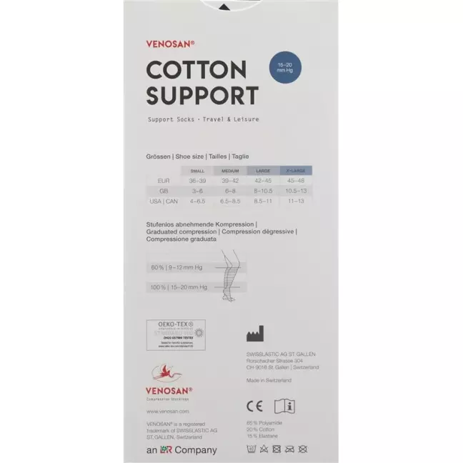 Шкарпетки Venosan COTTON SUPPORT A-D L антрацит 1 пара